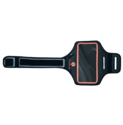 Brazalete deportivo para smartphone grande. Naranja y negro