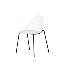 Silla ergonómica Hiro con 4 patas metálicas negras y cojín, 53 x 54 x 78,5 cm. Varias opciones